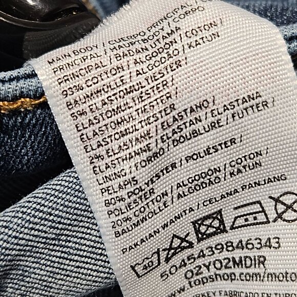 Topshop Moto Jamie Jeans Womens Size 25 Skinny Mid Rise Medium Wash Denim Pants - Picture 7 of 7